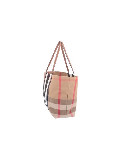 LL MD LONDON TOTE CHK BIN BURBERRY | 80840471/TAUPE BROWN IP CHECK